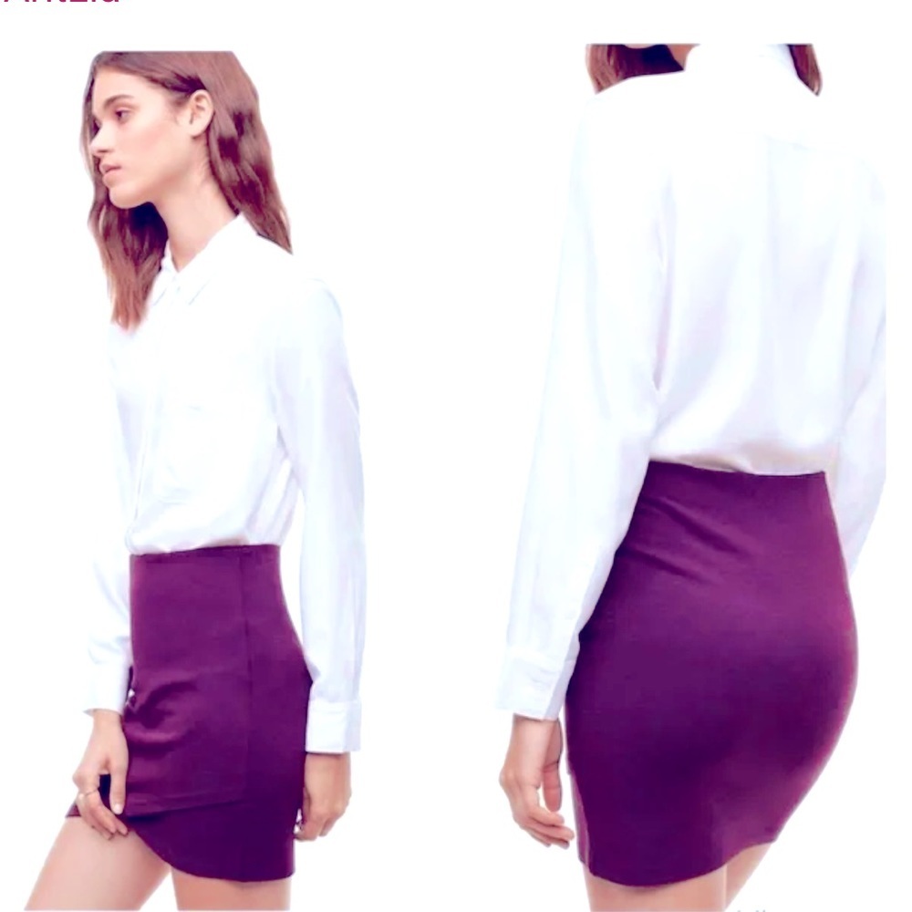 ARITZIA TALULA Primrose Wrap Stretch Bodycon Skirt Mini Tube Elastic Fuchsia